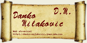 Danko Milaković vizit kartica